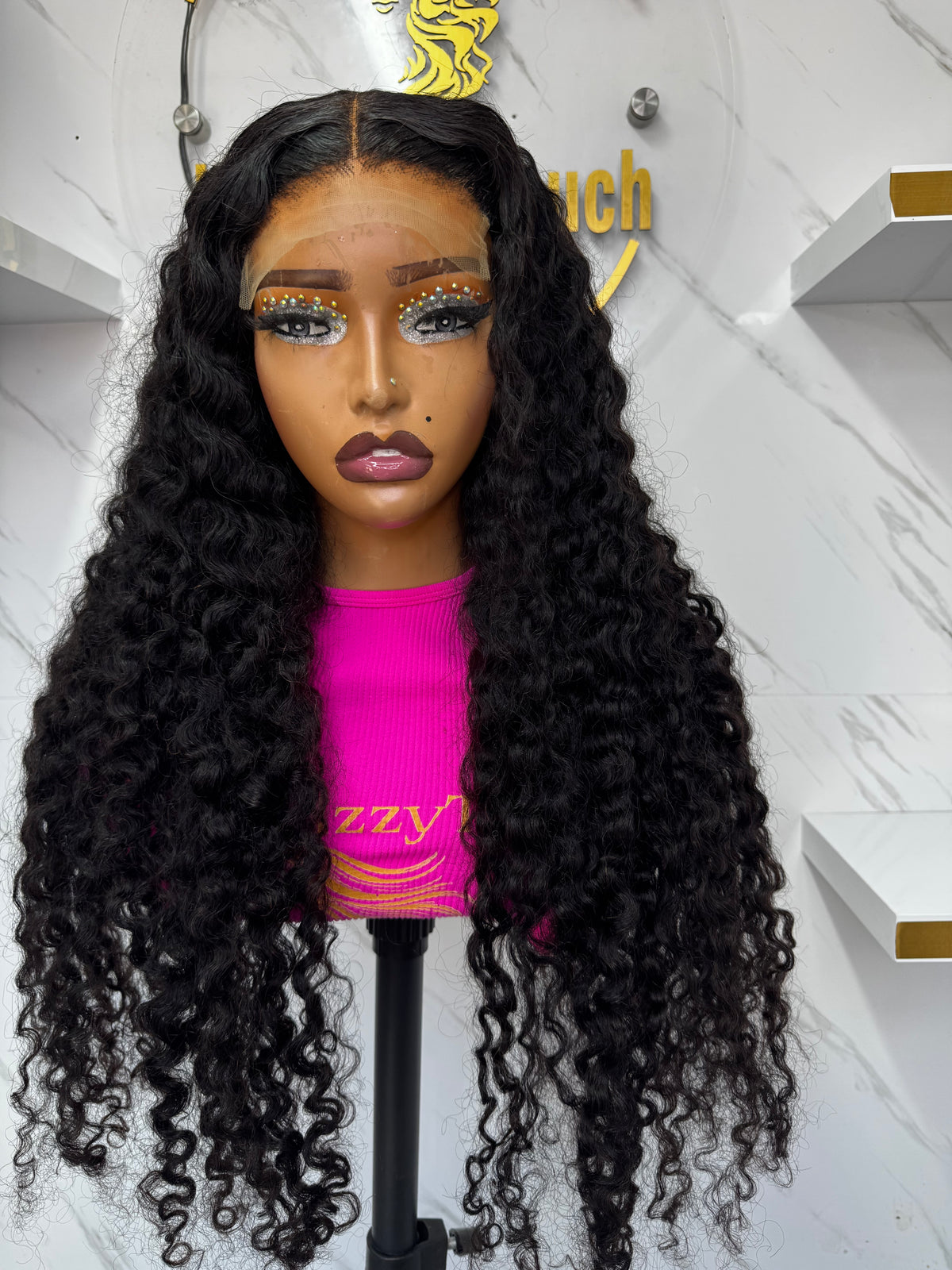 Superme Lush Curly 28” natural Colour 300g Glueless full frontal lace Lace Wig 100% Human Hair
