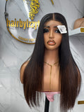 Lush Vietnamese Bone Straight SDD 20” Human Hair 2x4 Closure Glueless Wig for Straight Hair Look 220 natural Style