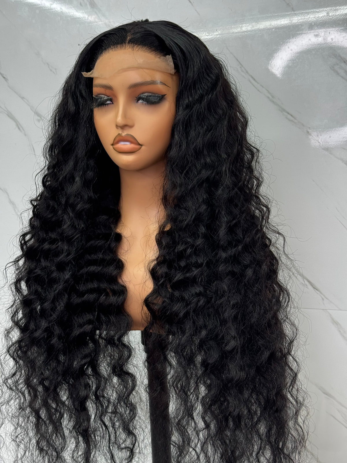 Superme Lush Curly 28” natural Colour 300g Glueless full frontal lace Lace Wig 100% Human Hair