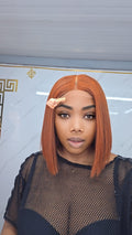 Premium 10" Cajun SDD Vietnamese Bone Straight Short Bob Pair 2x4 Closure Wig 100% Human Hair for Stylish Looks with Full Fringe