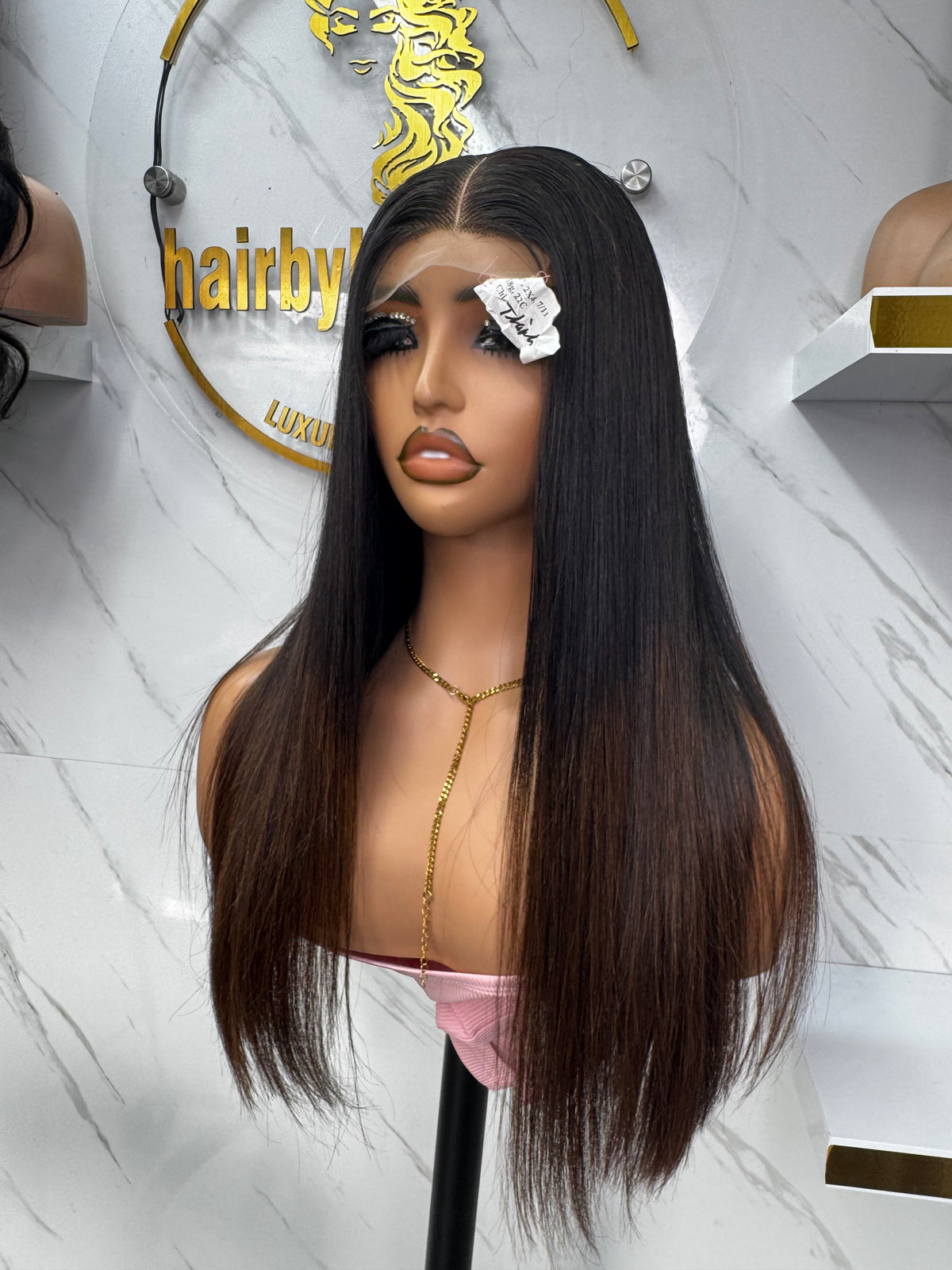 Lush Vietnamese Bone Straight SDD 20” Human Hair 2x4 Closure Glueless Wig for Straight Hair Look 220 natural Style