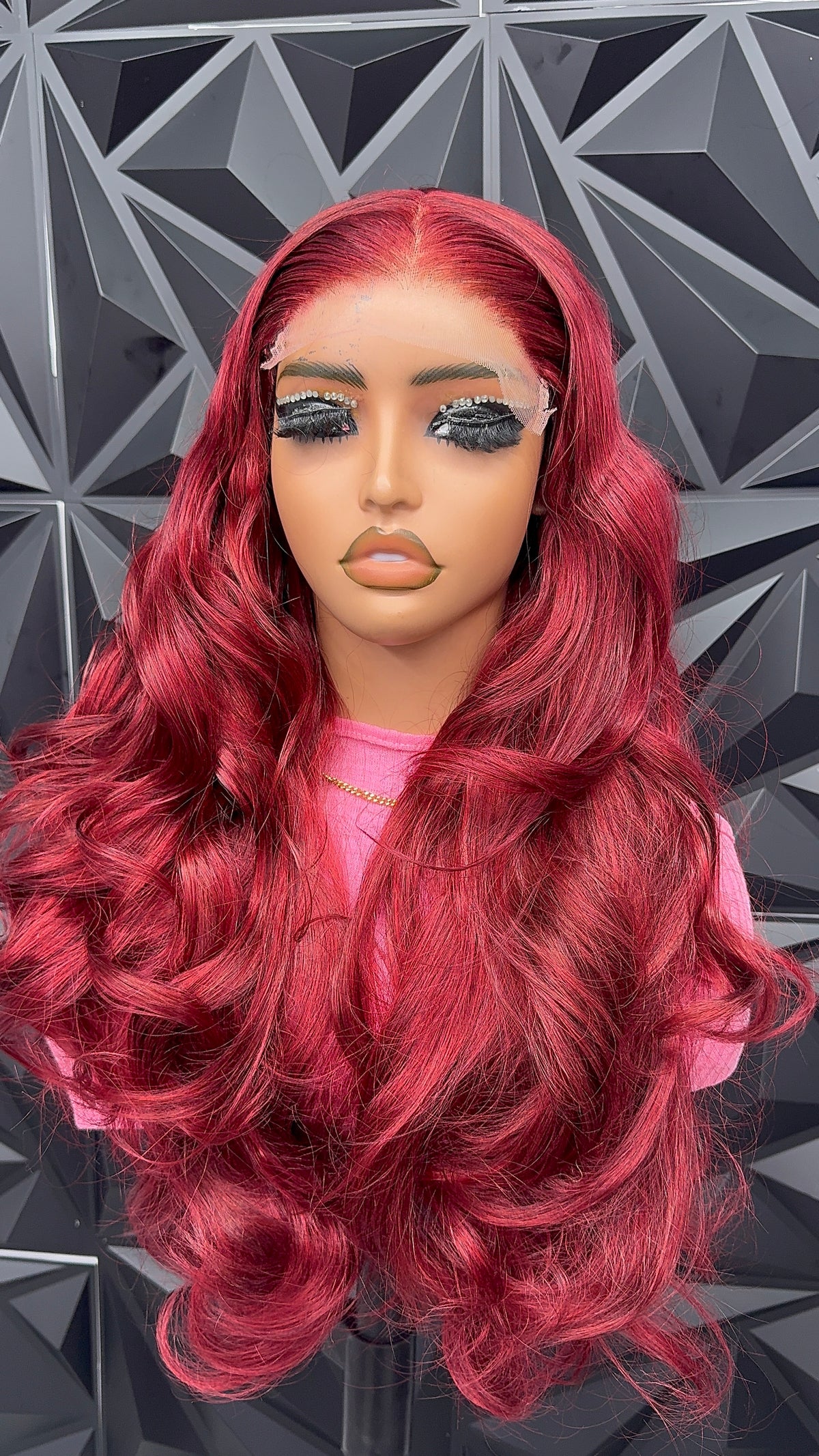 Glue Less 24”Brown Bouncy Wavy 5x5 Closure Lace 100% Human Hair Wig with Natural Look and Soft Texture for Everyday Wear