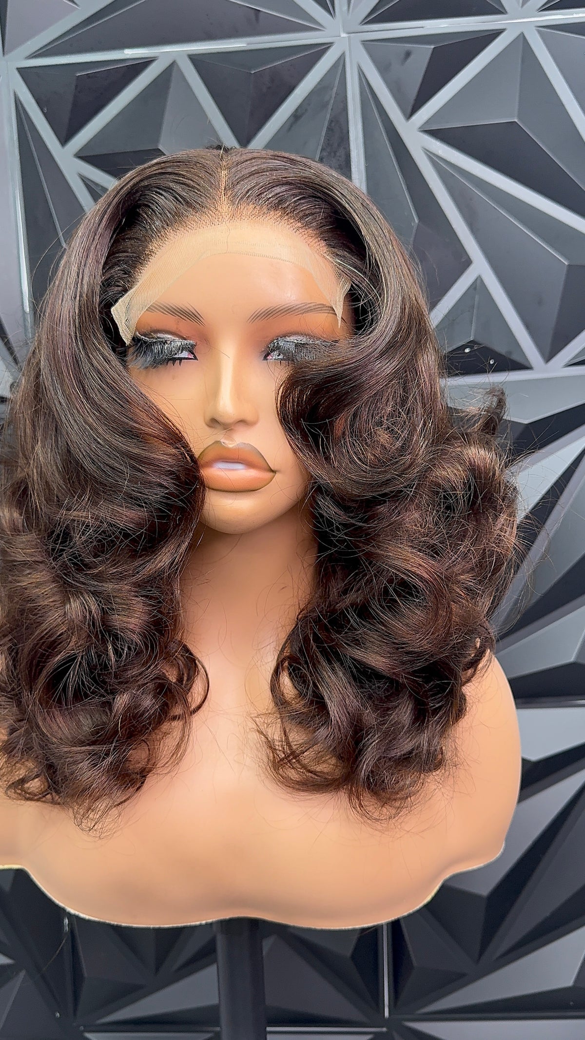 16”SDD Luxury PBrown bouncy frwith 5x5 Closure for Stylish Looks and Versatile Wear - Elegant & Comfortable Fit