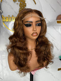 18” Sdd Piano bouncy Curls with 5x5 Glueless Closure Lace 18” Wig for Stylish Look