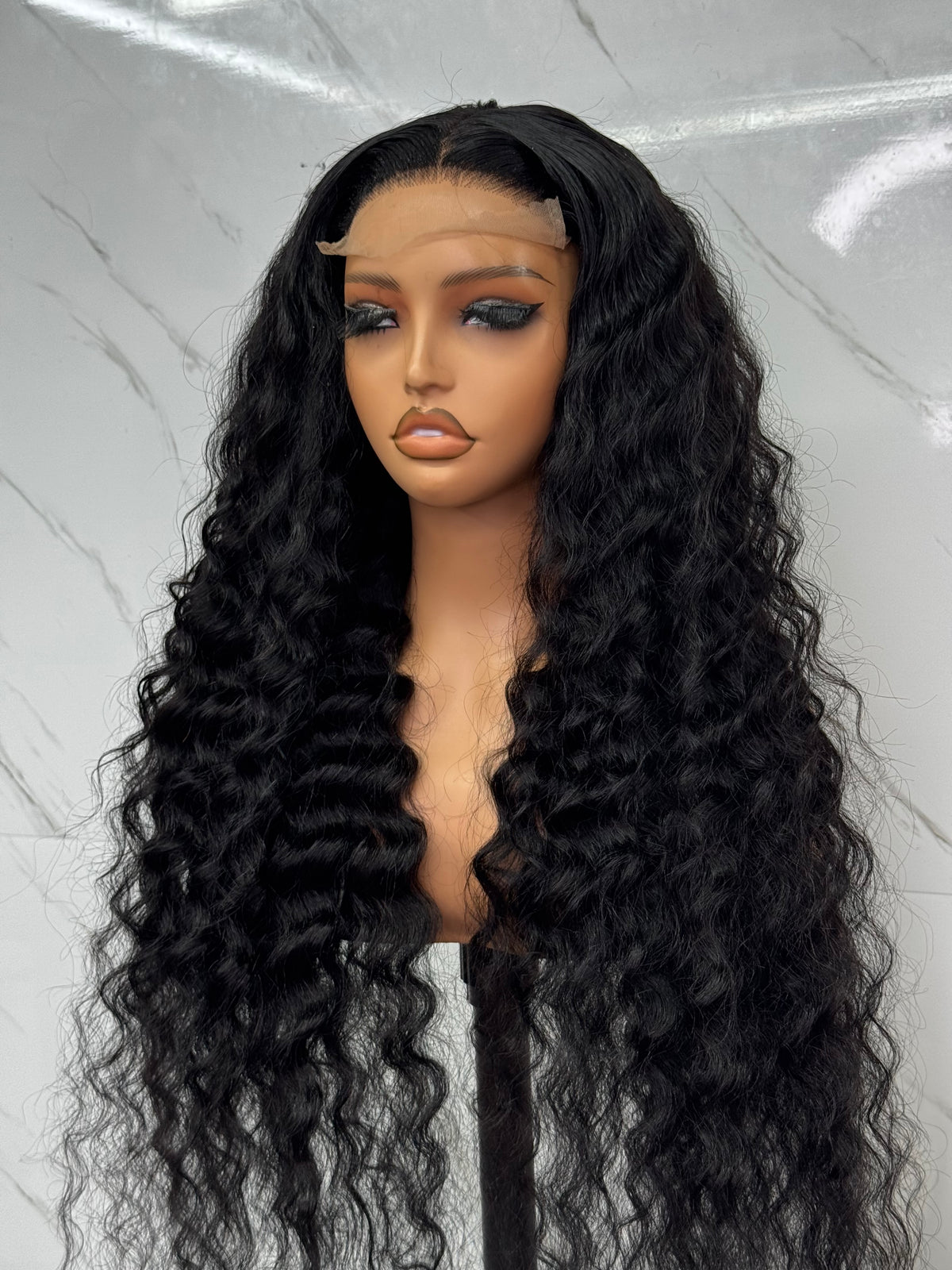 Superme Lush Curly 28” natural Colour 300g Glueless full frontal lace Lace Wig 100% Human Hair